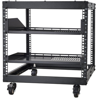 VEVOR 9U 4 Post Open Frame Server Rack Network Enclosure Adjustable