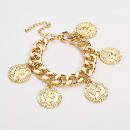 18K Gold-Plated Coin Charm Bracelet