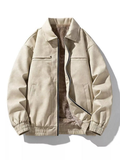 Men's Plus Size Fleece Lined Zip Up Jacket