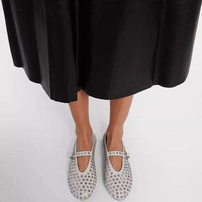 Studded Round Toe Slip-Ons