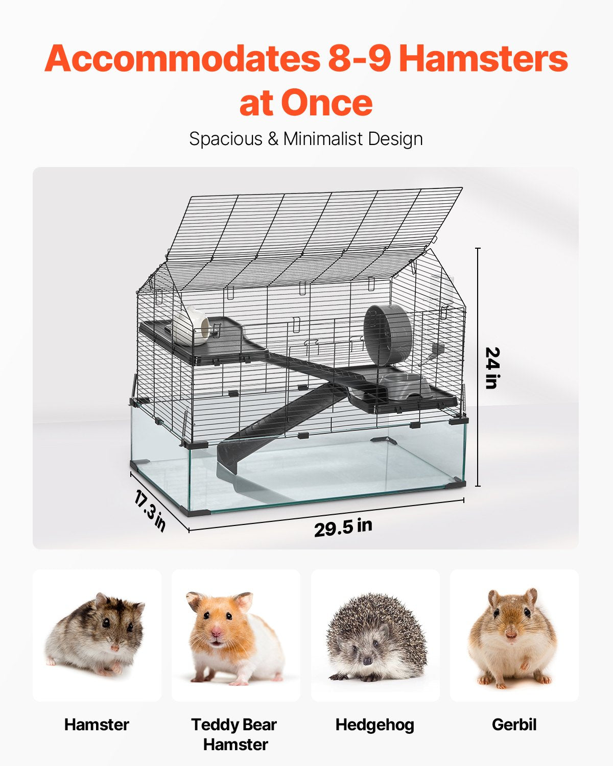 Wire Hamster Cage Habitat 29.5in Pet Rodent Gerbil Mice Small Animal House