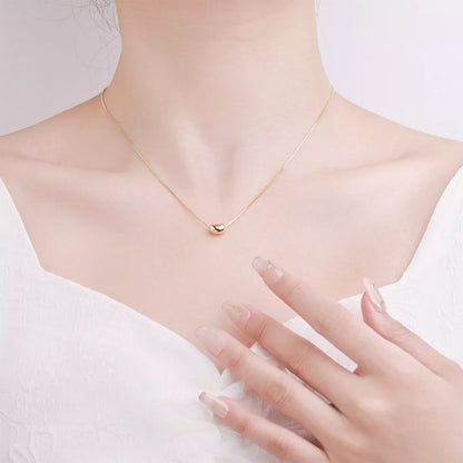 925 Sterling Silver Bean Pendant Necklace
