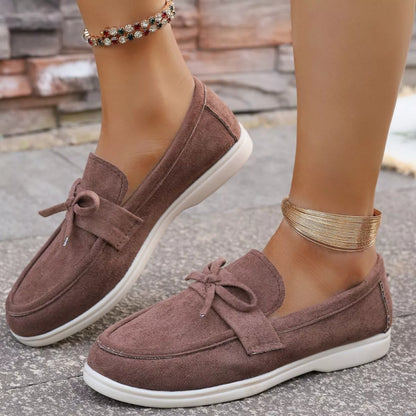 Bow Round Toe Slip-Ons