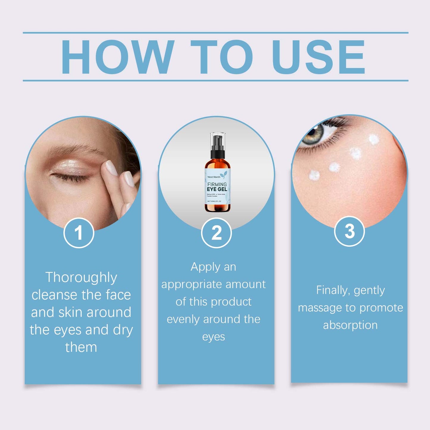 West&Month Eye Care Gel, Tightens Eye Skin, Moisturizes And Reduces Fine Lines Around Eyes Eye Gel