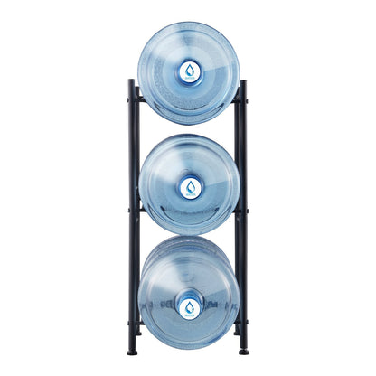 VEVOR 3 Tiers Water Jug Holder Single Row Water Bottle Rack For 3 Bottles Black
