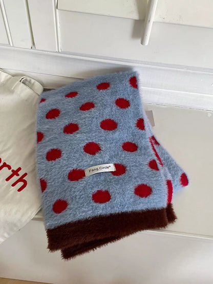 Fuzzy Polka Dot Scarf