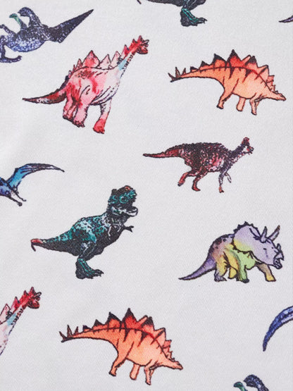 Children's Dinosaur Print Round Neck Top and Shorts Set