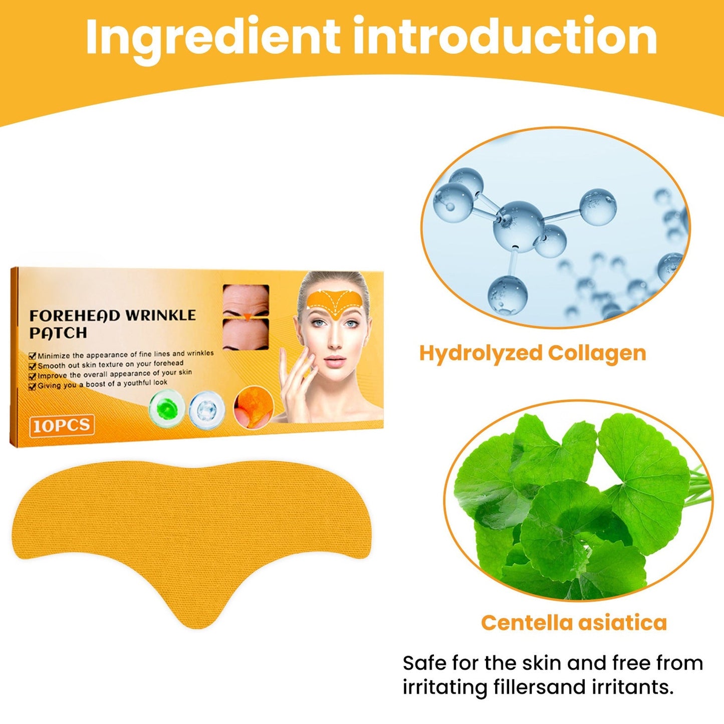 Forehead Wrinkle Patch,Anti-Wrinkle Forehead Patches With Collagen & Centella Asiatica For Frown Lines, Wrinkles, Fine Lines