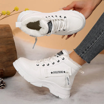 Premium Lace-Up Combat Boots with Fleece Line