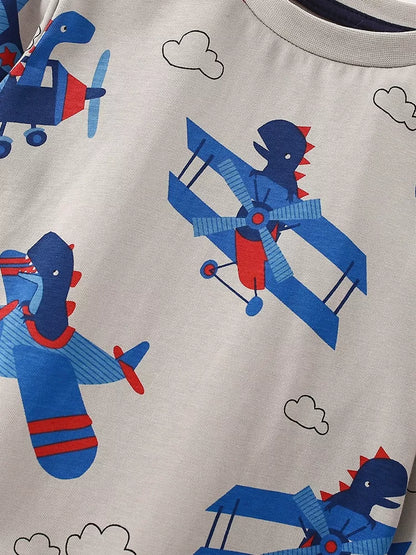 Children's Airplane Print Long Sleeve T-Shirt