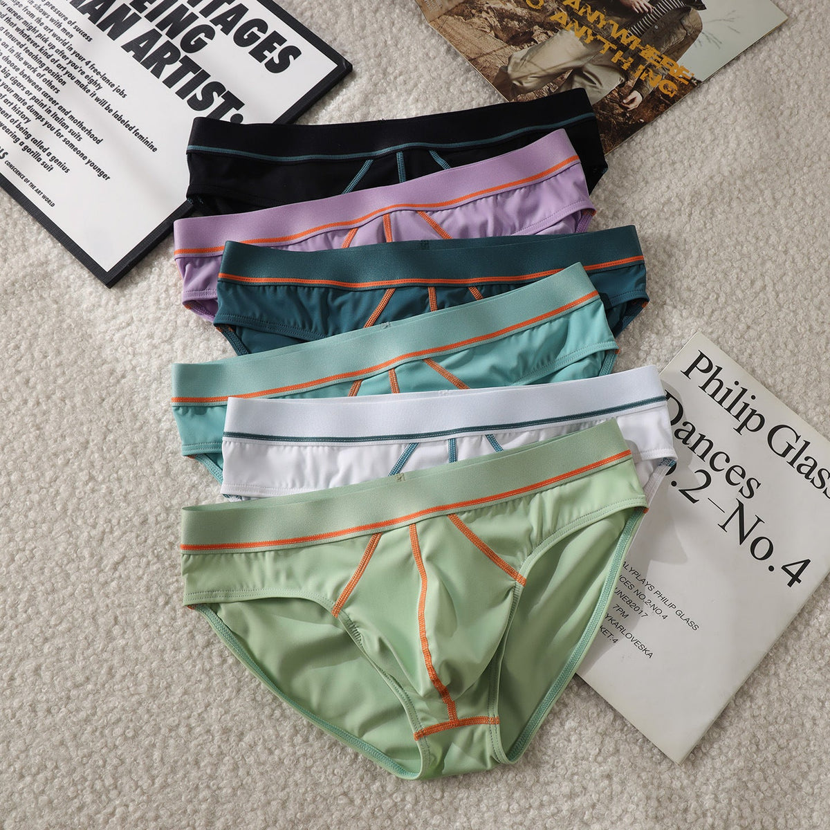 Mens Briefs Comfortable Ice-silk Low-rise Sexy