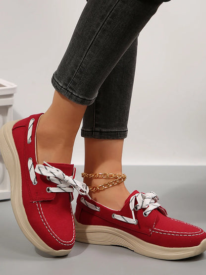 Lace Up Round Toe Sneakers