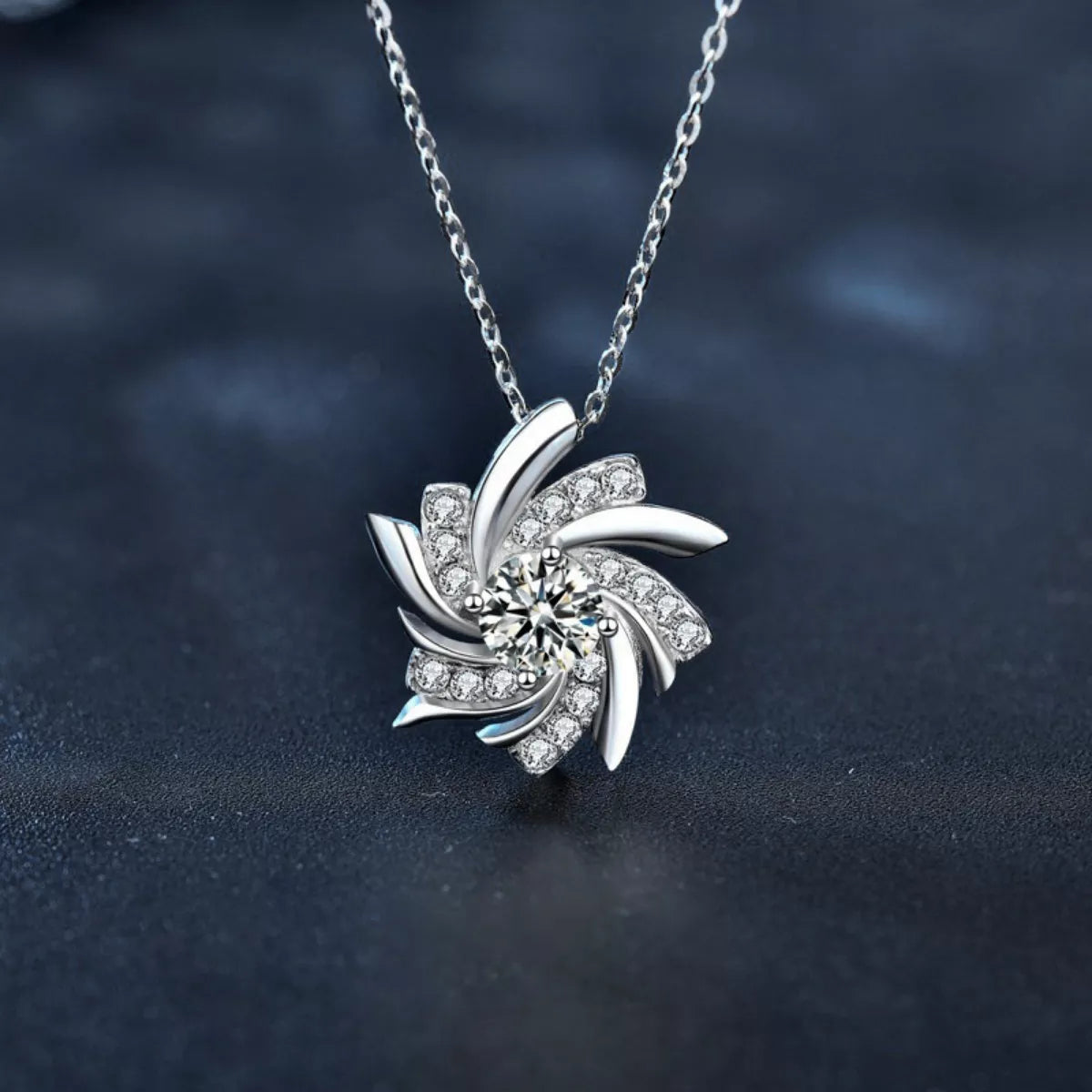 925 Sterling Silver Moissanite Pendant Necklace