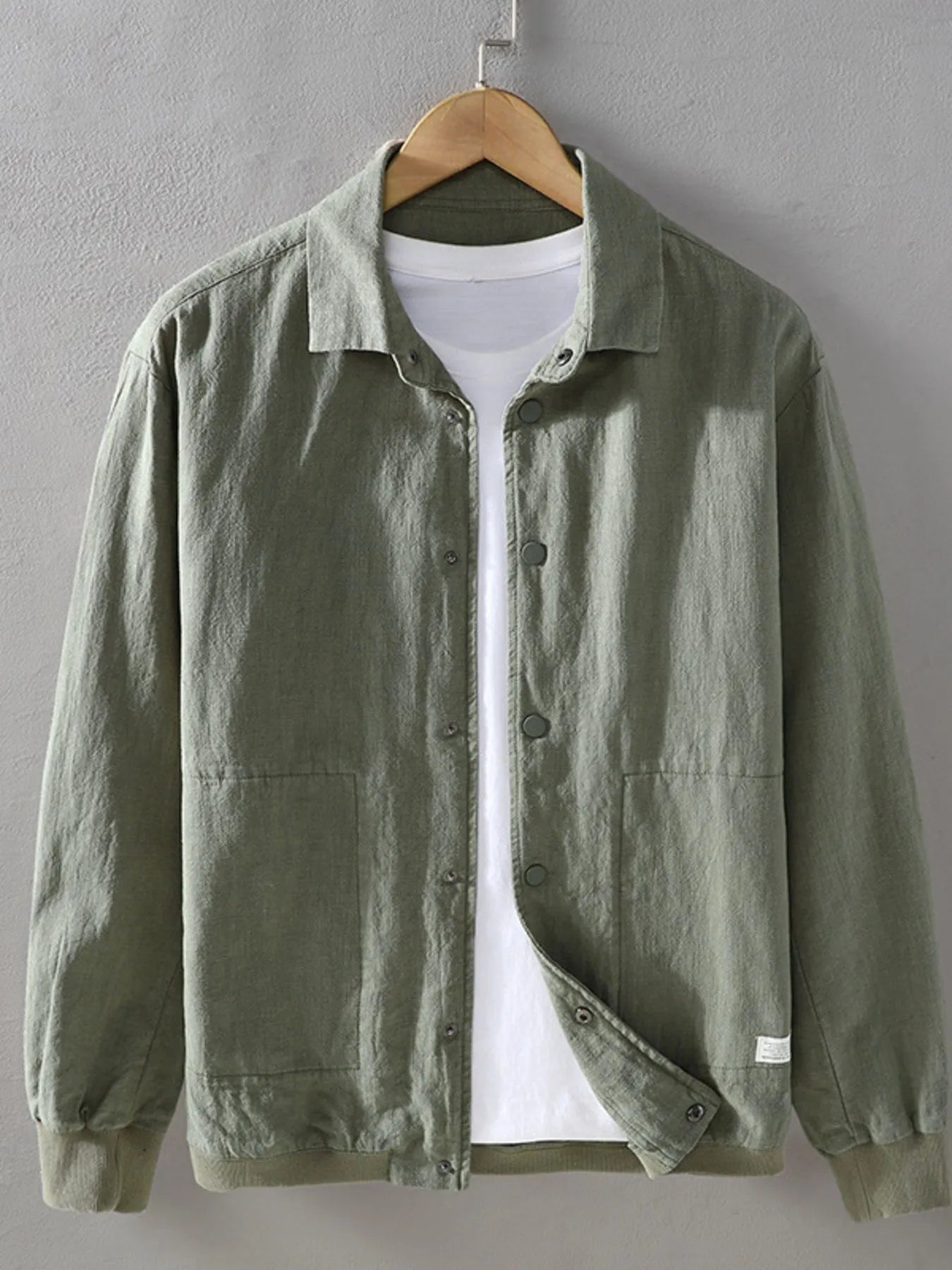 Men's Plus Size Button Up Long Sleeve Shacket
