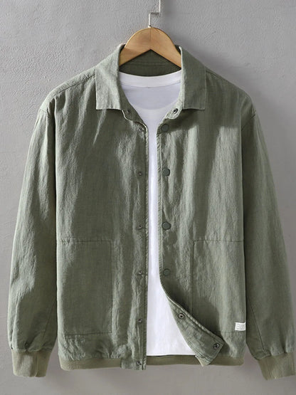 Men's Plus Size Button Up Long Sleeve Shacket