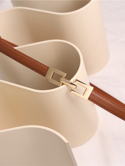 Skinny Belt with Golden Buckle