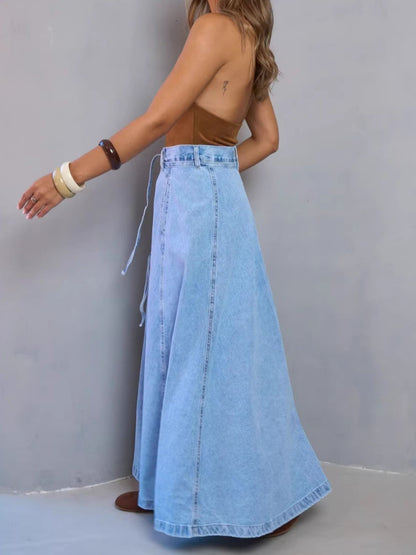 High-Waisted Denim Skirt