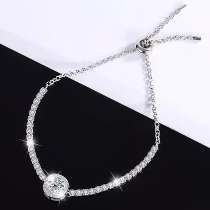 1 Carat Moissanite 925 Sterling Silver Chain Bracelet