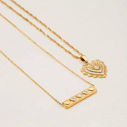 18K Gold-Plated Zircon Pendant Necklace