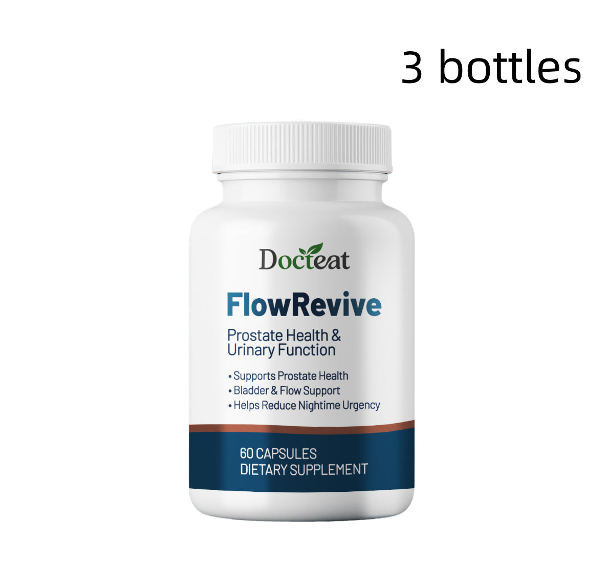 Docteat FlowRevive Prostate Health Support Capsules, Supports Bladder Function & Reduces Nighttime Urgency, 60 Capsules Dietary Supplement