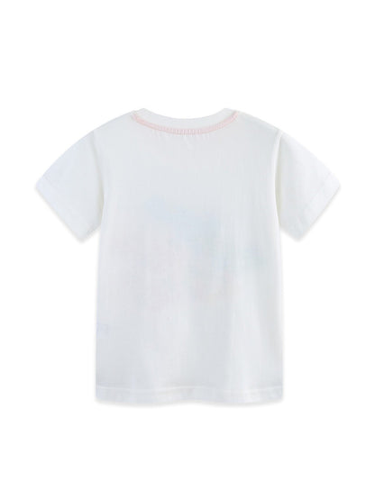 Children's Racing Car Graphic Round Neck T-Shirt