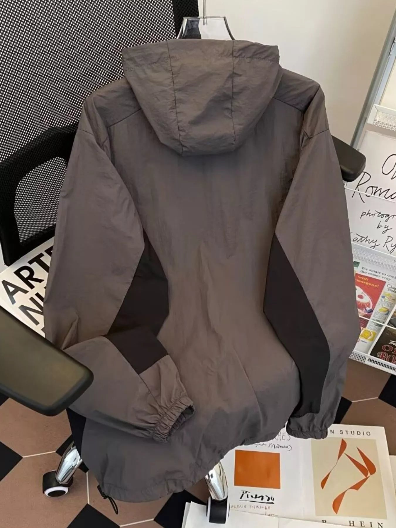 Men's Color Block Windproof Hooded Jacket