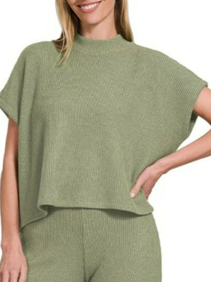 Zenana Sweater Boxy Top & Long Pants Set