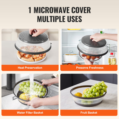 VEVOR 2PCS Microwave Splatter Covers 10.4Collapsible Microwave Food Lid