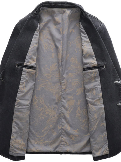 Men's Full Size Lapel Collar Long Sleeve Blazer Plus Size