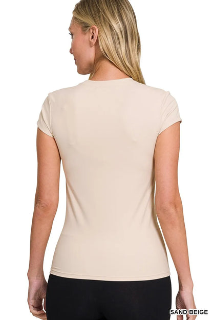 Zenana Interlock Short Sleeve Top