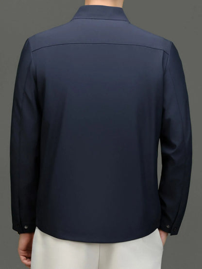 Men's Plus Size Button Up Long Sleeve Jacket