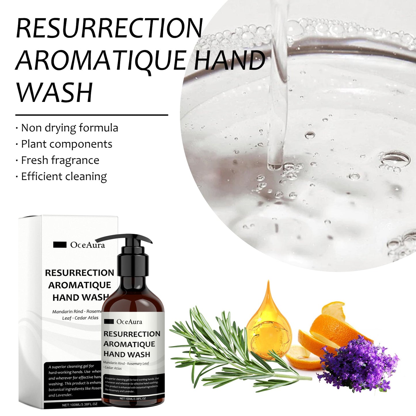 OceAura Aromatic Hand Sanitizer, Perfumed Perfumed Perfumed Hand Deep Cleansing And Gentle Hand Sanitizer