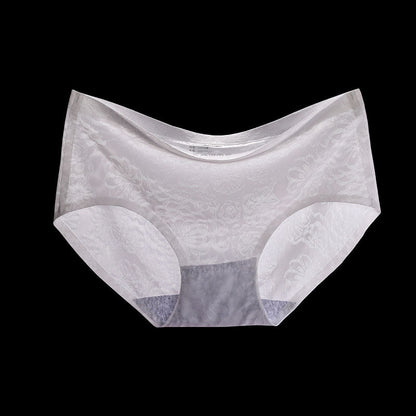 Ice Silk Seamless Panties Women's Mid-waist Jacquard