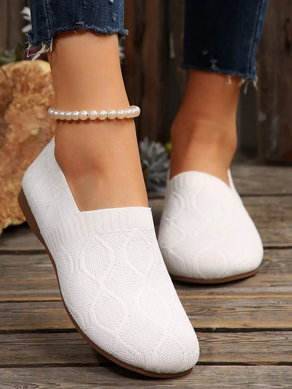 Round Toe Flats Mesh Slip-Ons