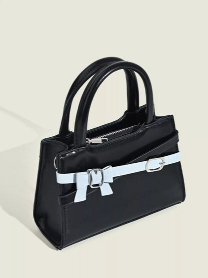 Bow Decor Top Handle Handbag