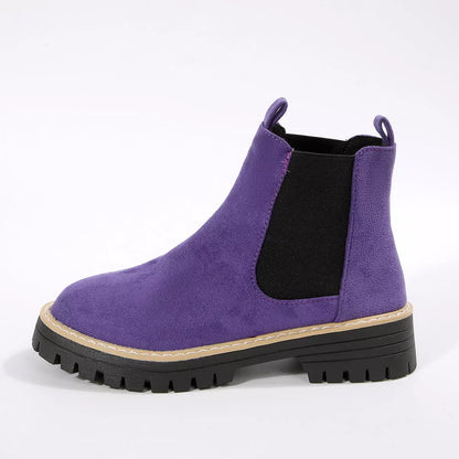 Round Toe Block Heels Boots