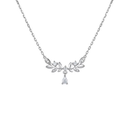 925 Sterling Silver Zircon Flower Necklace