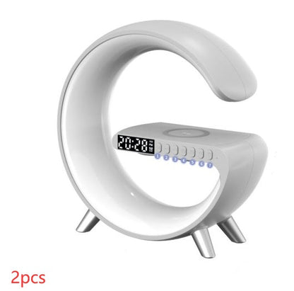 Smart G Shaped LED Lamp Bluetooth Speaker Wireless Charger Atmosphere Lamp App Control For Bedroom Home Decor