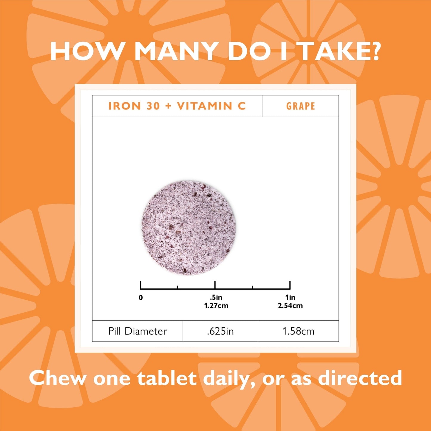 Iron 30 mg + Vitamin C Chewable Tablets, Grape