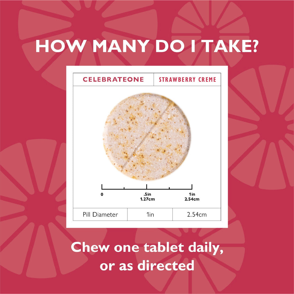 CelebrateONE Bariatric One a Day Multivitamin Chewable, Iron Free, Strawberry Creme