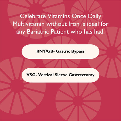 CelebrateONE Bariatric One a Day Multivitamin Chewable, Iron Free, Strawberry Creme