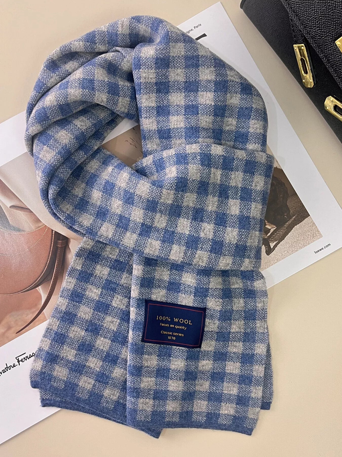 100% Wool Plaid Scarf