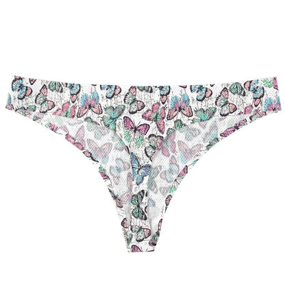 Printed Breathable One Piece Low Waist Thong Women
