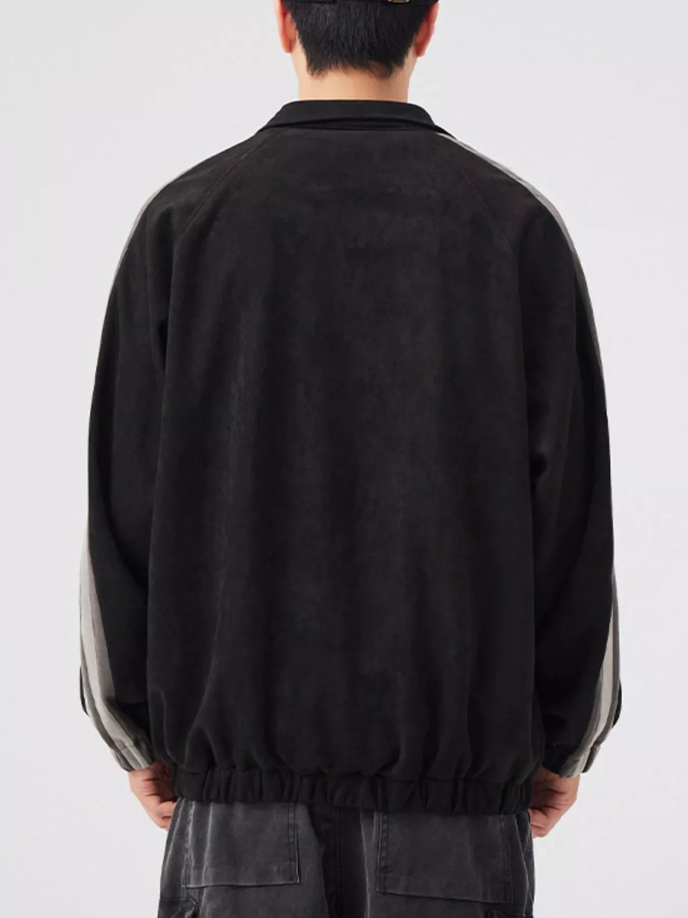 Men's Striped Shoulder Zip Up Jacket