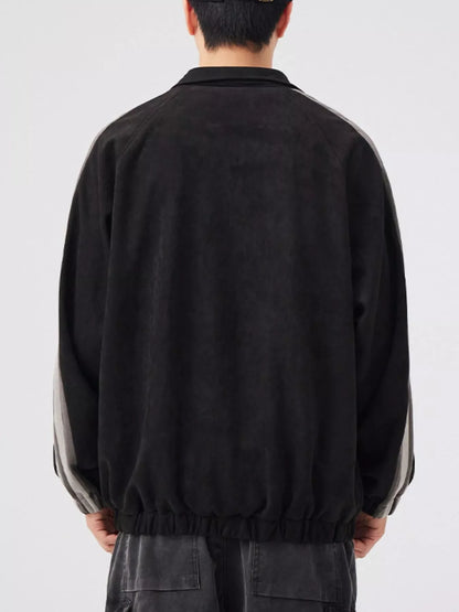 Men's Striped Shoulder Zip Up Jacket