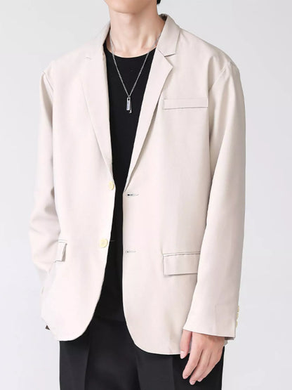 Men's Full Size Lapel Collar Button Up Blazer Plus Size