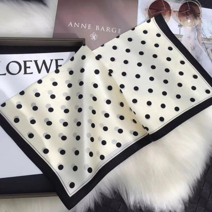 Elegant Polka Dot Silk Scarf