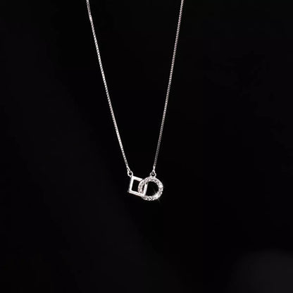 925 Sterling Silver Zircon Geometric Necklace