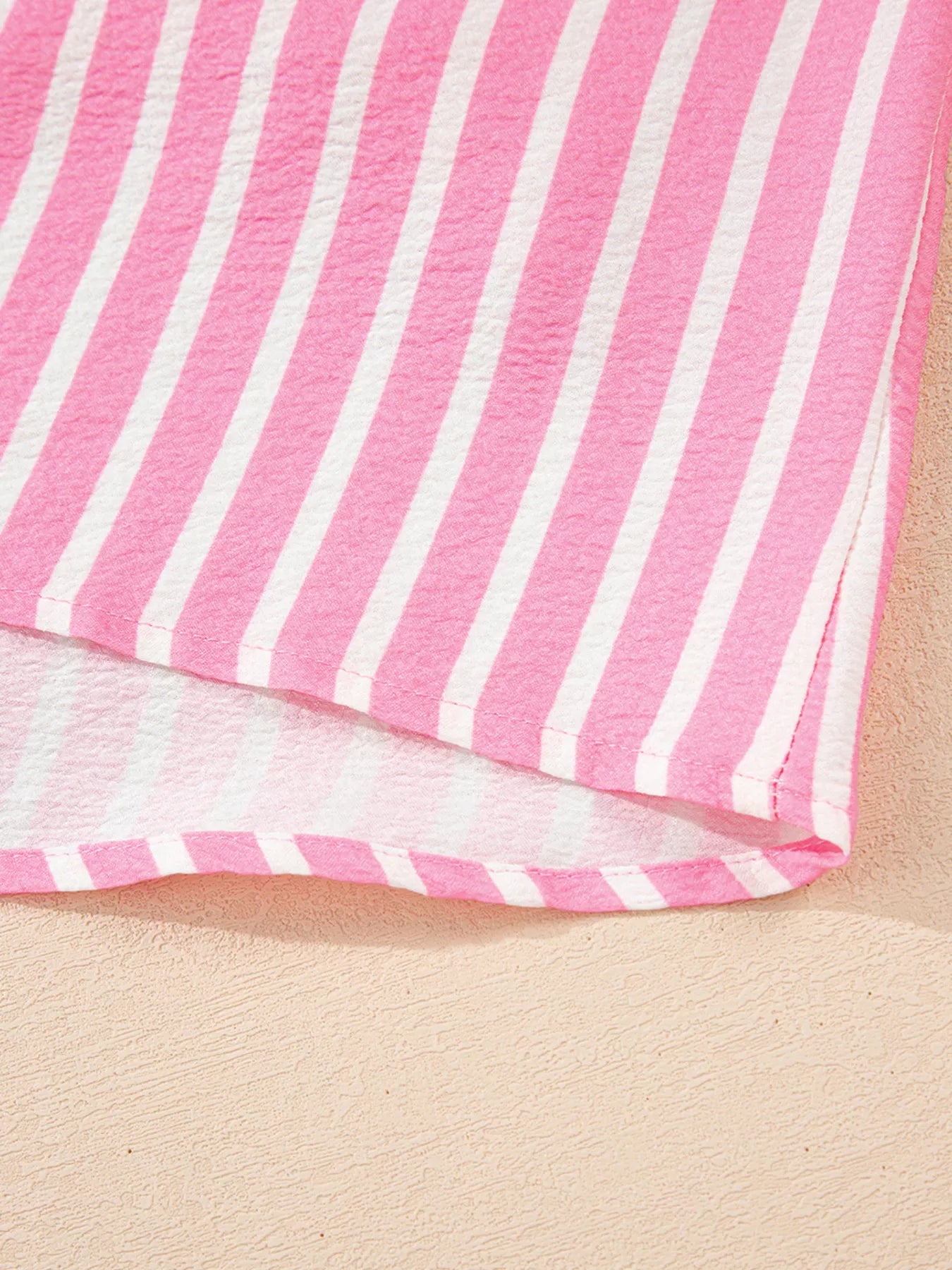 Stripe Buttoned Front Long Sleeve Top and Pants 2 Piece Sleepwear