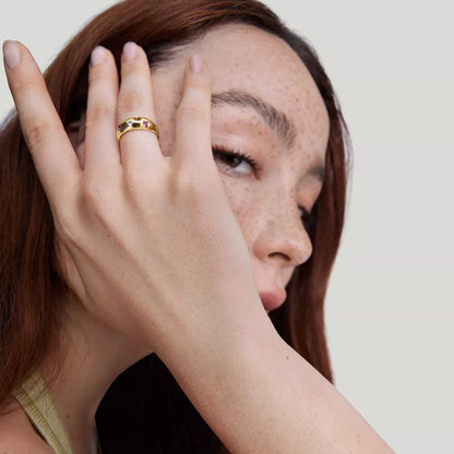 18K Gold-Plated Colorful Zircon Ring
